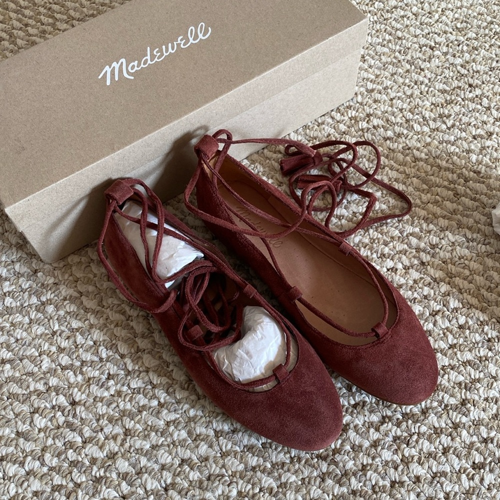 Lace up flats from Madewell, size 6